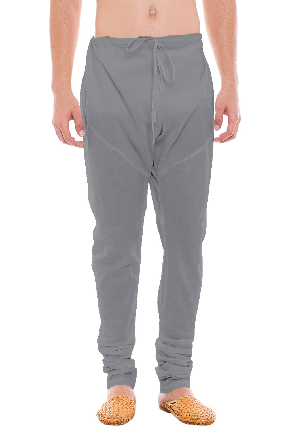 Mens Traditional Indian Churidar Pants - Grey