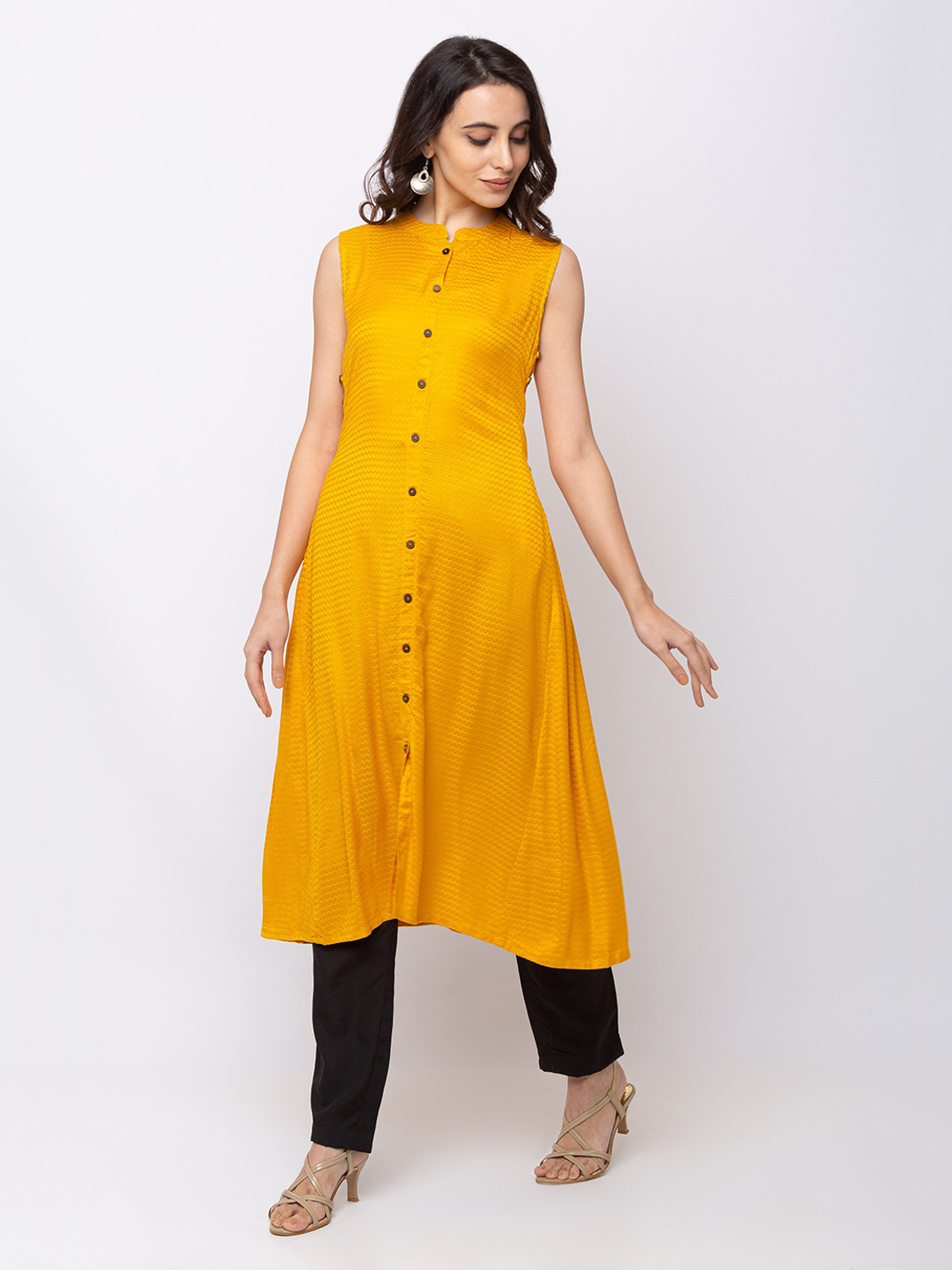 Women Ethnic Dress Yellow Dress