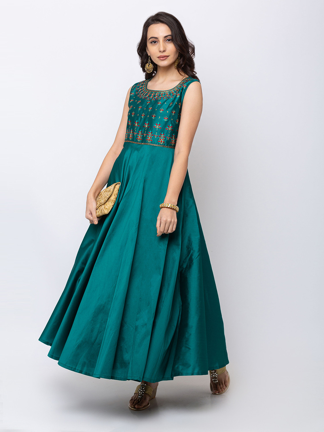 Printed Rayon Blend Anarkali Gown, Sleeveless, Navy Blue (Base Color) at Rs  250 in Jaipur