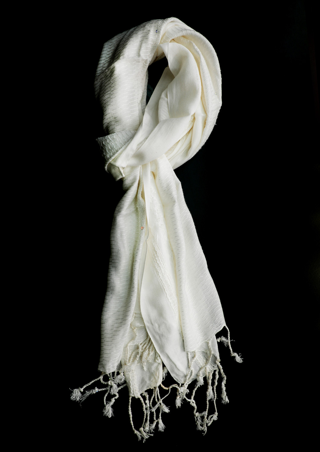 Solid Soft Bohemian White Scarf Stole In-Sattva