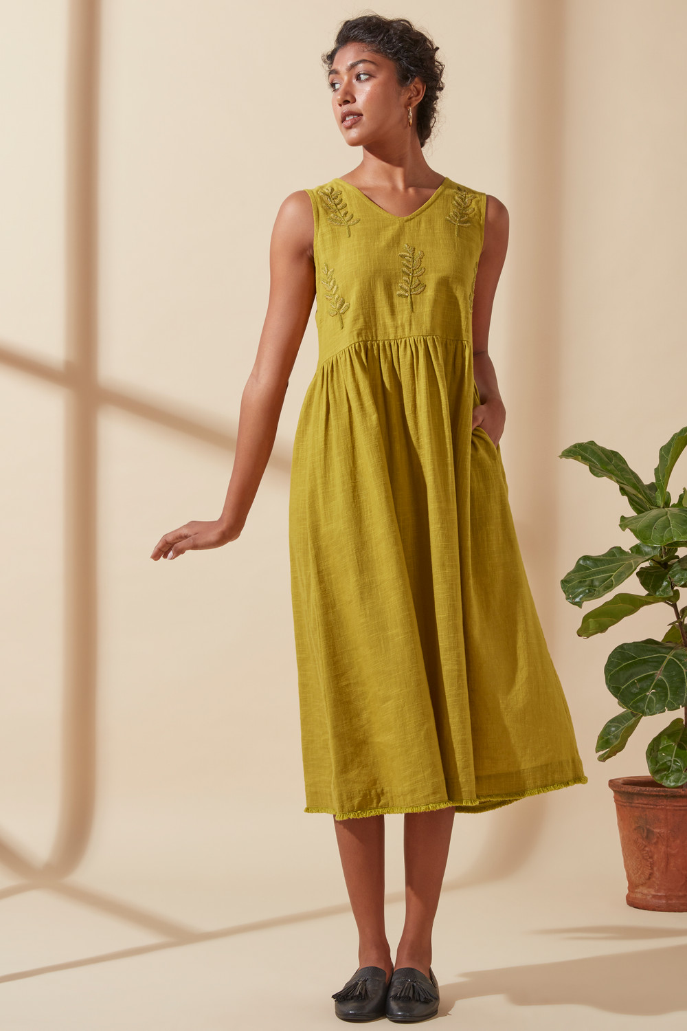 white christmas dresses Buy Mustard Solid Cotton Fit and Flare One Piece Dress Online in USA at  $20.00 main image 0