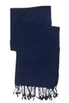 In-Sattva Colors - Woven Square Printed Solid Colored Scarf Stole - Deep Blue