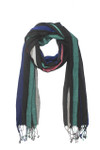 In-Sattva Colors - Vertical Stripe Multi Color Scarf Stole - Black In-Sattva Colors - Vertical Stripe Multi Color Scarf Stole - Black