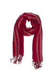 In-Sattva Colors - Vertical Stripes Scarf Stole Wrap - Red