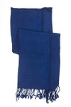 In-Sattva Colors - Decorative Border Scarf Stole Wrap - Blue 