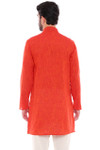 In-Sattva Men's Indian Classic Pure Cotton Kurta Tunic with Mandarin Collar | Back view 