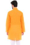 Men's Indian Classic Mustard Kurta Tunic - Back | In-Sattva Men's Indian Classic Mustard Kurta Tunic - Back | In-Sattva