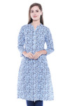 Women's Indian Kurta Tunic - Aqua Blue | In-Sattva Women's Indian Kurta Tunic - Aqua Blue | In-Sattva