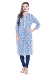 Women's Indian Kurta Tunic - Aqua Blue | In-Sattva Women's Indian Kurta Tunic - Aqua Blue | In-Sattva