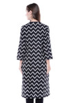 Women's Indian Cotton Kurta Tunic -with Zig-Zag Print | In-Sattva Women's Indian Cotton Kurta Tunic -with Zig-Zag Print | In-Sattva