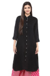 Long Shirt Kurta Tunic Dress Rich Solid Color - Front - In-Sattva      Long Shirt Kurta Tunic Dress Rich Solid Color - Front - In-Sattva