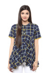 Exclusive Checkered Print In-Sattva Top Tunic - front  Exclusive Checkered Print In-Sattva Top Tunic - front