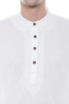 Men's Two-Piece Ensemble - White Pure Cotton Kurta Pajama - Garment details | In-Sattva Men's Two-Piece Ensemble - White Pure Cotton Kurta Pajama - Garment details | In-Sattva