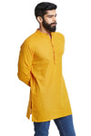 Shatranj Men's Indian Mandarin Collar Summer Sunshine Dobby Print Kurta Tunic Shatranj Men's Indian Mandarin Collar Summer Sunshine Dobby Print Kurta Tunic