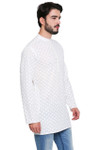 Classic Indian White Men's Kurta Tunic - Side | In-Sattva Classic Indian White Men's Kurta Tunic - Side | In-Sattva