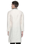 Men's Indian Kurta Tunic: Royal White - Back view | In-Sattva