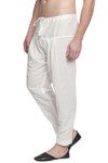 Men's White Indian Salwaar Pants | Left View Men's White Indian Salwaar Pants | Left View