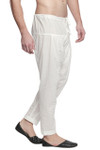 Men's White Indian Salwaar Pants | Right View Men's White Indian Salwaar Pants | Right View