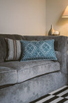 In-Sattva Teal Symmetrical Embroidered Cushion Cover and Pillow 14 X 20 In-Sattva Teal Symmetrical Embroidered Cushion Cover and Pillow 14 X 20