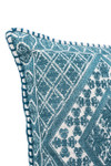 In-Sattva Teal Symmetrical Embroidered Cushion Cover and Pillow 14 X 20 In-Sattva Teal Symmetrical Embroidered Cushion Cover and Pillow 14 X 20