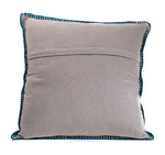 In-Sattva Home Geometric and Ancient Art Hand-Embellished Cotton Cushion Cover Decorative Pillow, Nvy, 20 x 20