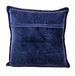 In-Sattva Navy Symmetrical Embroidered Cushion Cover and Pillow 20 X 20