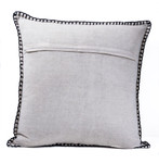 In-Sattva Home Geometric and Ancient Art Hand-Embellished Cotton Cushion Cover Decorative Pillow, Blk, 20 x 20