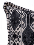 In-Sattva Home Geometric and Ancient Art Hand-Embellished Cotton Cushion Cover Decorative Pillow, Blk, 20 x 20
