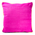 Living in Goodness Fuchsia Blue Solid Canvas Cushion Cover and Pillow