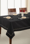 In-Sattva Home 100% Cotton Solid Color Soft Feel Washable Rectangular Table Cover Cloth Black