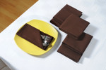 In-Sattva Home 100% Pure Cotton Solid Color Soft Touch Feel Table Napkin Set Choco