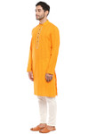 In-Sattva Men's Mandarin Collar Indian Kurta Tunic with Hand-Embroidered Placket In-Sattva Men's Mandarin Collar Indian Kurta Tunic with Hand-Embroidered Placket