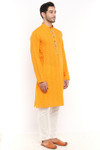 In-Sattva Men's Mandarin Collar Indian Kurta Tunic with Hand-Embroidered Placket In-Sattva Men's Mandarin Collar Indian Kurta Tunic with Hand-Embroidered Placket