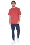 AVA Athletica Men's Round Neck Performance Wear Space Dyed Soft Tee with Pocket Brick Red