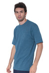 AVA Athletica Men's Round Neck Performance Wear Space Dyed Soft Tee with Pocket Mallard Blue