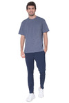 AVA Athletica Men's Round Neck Performance Wear Space Dyed Soft Tee with Pocket Blue