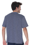 AVA Athletica Men's Round Neck Performance Wear Space Dyed Soft Tee with Pocket Blue