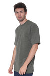 AVA Athletica Men's Round Neck Performance Wear Space Dyed Soft Tee with Pocket Olive