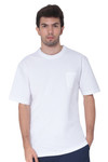 AVA Athletica Men's Cotton Classic Fit Round Neck Soft T-Shirt with Pocket Pure White 