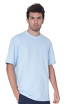 AVA Athletica Men's Cotton Classic Fit Round Neck Soft T-Shirt with Pocket Light Blue