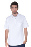 AVA Athletica Men's Classic Polo Quick-Dry Golf, Tennis, T-Shirt with Pocket Pure White