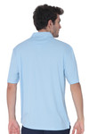 AVA Athletica Men's Polo Collar Moisture-Wick Active Wear Fine Striped T-Shirt Alaskan Blue