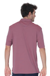 AVA Athletica Men's Polo Collar Moisture-Wick Active Wear Fine Striped T-Shirt Rose