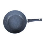 Granite Forged Non-Stick and PFOA-Free Aluminum Indian Chinese Cuisine Stir Fry Wok with Lid, Gray Top view Granite Forged Non-Stick and PFOA-Free Aluminum Indian Chinese Cuisine Stir Fry Wok with Lid, Gray Top view