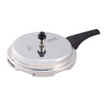 Ultima Outer Lid Indian Cooking Aluminum Pressure Cooker, Silver Top View