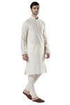Ethnix Men's Indian Classic Embroidered Collar Placket Kurta Tunic Pajama Combo
