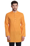 Shatranj Men's Indian Banded Collar Fine Stripe Kurta Tunic Shatranj Men's Indian Banded Collar Fine Stripe Kurta Tunic