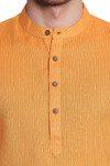 Shatranj Men's Indian Banded Collar Fine Stripe Kurta Tunic Shatranj Men's Indian Banded Collar Fine Stripe Kurta Tunic