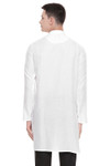 Men's  Indian Traditional Embroidered Mandarin collar Kurta Tunic: Round White | Back view | In-Sattva Men's  Indian Traditional Embroidered Mandarin collar Kurta Tunic: Round White | Back view | In-Sattva