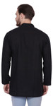 Men's  Indian Traditional Khadi cotton Kurta Tunic: Black | Back view | In-Sattva Men's  Indian Traditional Khadi cotton Kurta Tunic: Black | Back view | In-Sattva